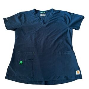 Carhartt Dark Blue Medical Scrub Top Size Medium  Modern Fit
